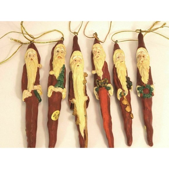 Santa Icicle Pencil Ornaments Skinny Christmas Resin 6.5"  Midwest of Cannon NEW - Picture 5 of 7